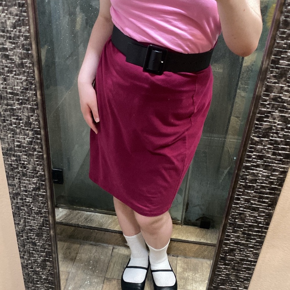 Magenta midi skirt